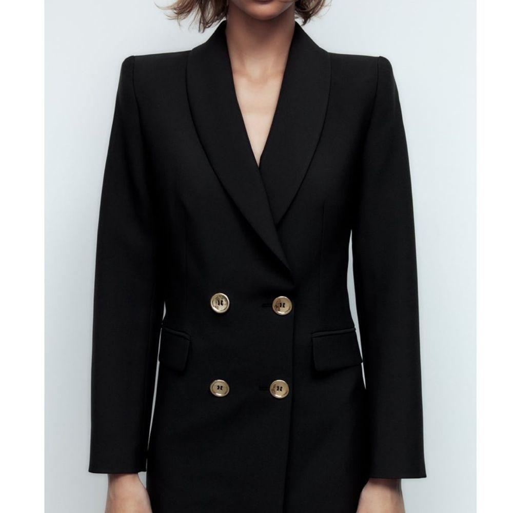 ZARA DOUBLE BREASTED LONG BLAZER NWT L - Picture 11 of 12